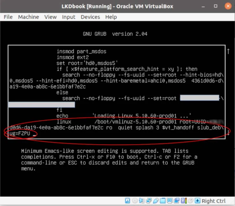 Figure 6.2 – GRUB 编辑菜单
