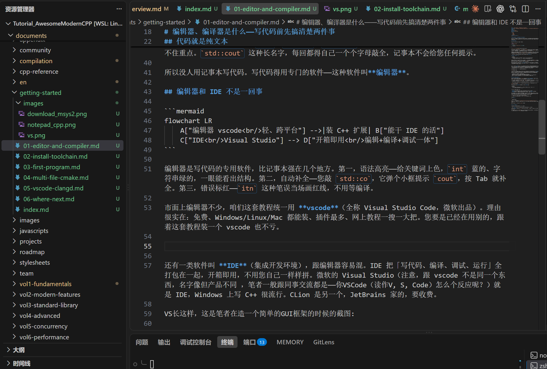vscode 编辑器界面
